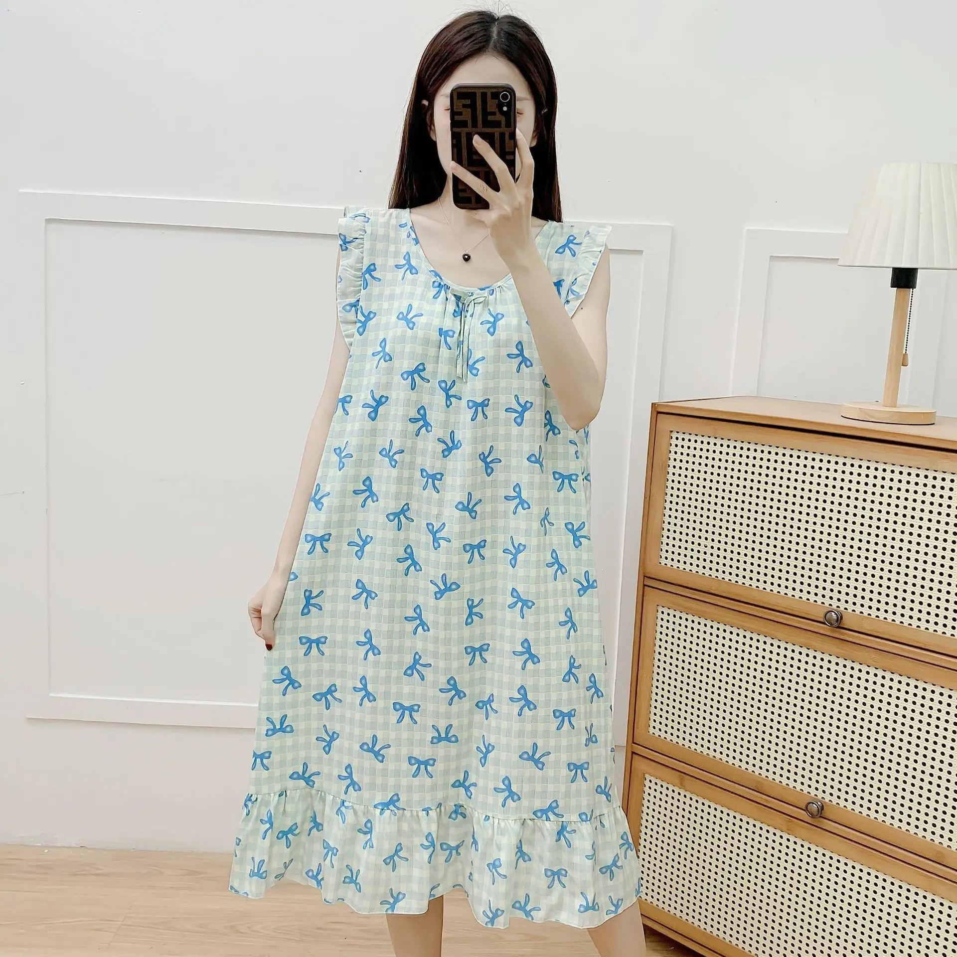 Summer New Women's Cotton Silk Sleep Dress Vest Sleeve Mid-length Skirt Artificial Cotton Fairy Style Thin Korean Version Sle...
Summer New Women's Cotton Silk Sleep Dress Vest Sleeve Mid-length Skirt Artificial Cotton Fairy Style Thin Korean Version Sle...