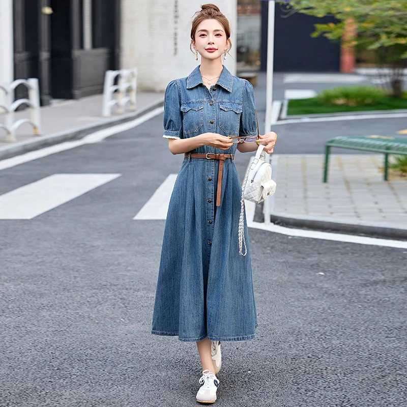 Модные хлопковые джинсовые платья 2026 года: женские летние макси-платья из денима с короткими рукавами, однобортные, с поясом, приталенные, А-силуэт
Модные хлопковые джинсовые платья 2026 года: женские летние макси-платья из денима с короткими рукавами, однобортные, с поясом, приталенные, А-силуэт