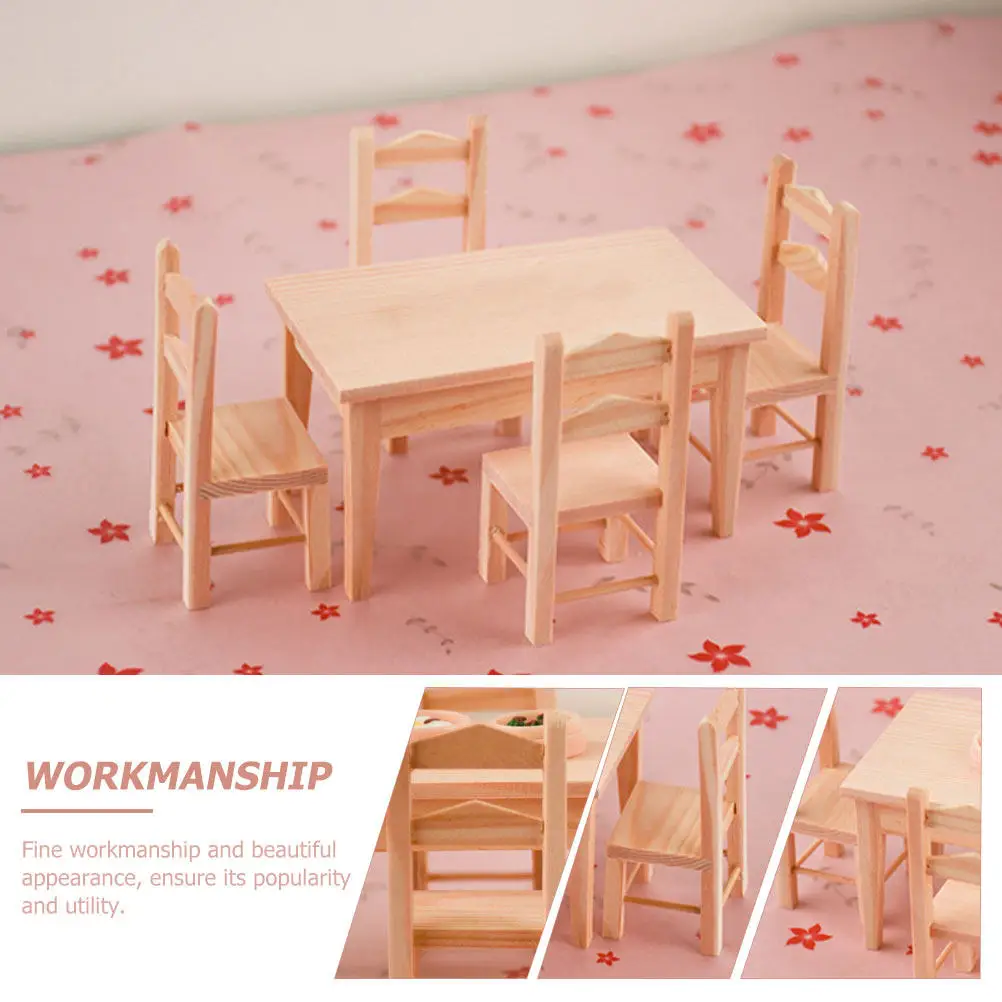 1Set Mini House Wood Table Chair Set Miniature Furniture Accessories Playhouse Decoration Children Plaything Playhouse Decor
1Set Mini House Wood Table Chair Set Miniature Furniture Accessories Playhouse Decoration Children Plaything Playhouse Decor
