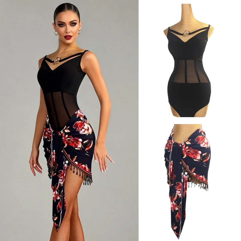 Женская одежда для латиноамериканских танцев румба, черный латинский комбинезон, юбка с бахромой, костюм для латиноамериканских танцев ча-ча-ча для взрослых, SL15049
Женская одежда для латиноамериканских танцев румба, черный латинский комбинезон, юбка с бахромой, костюм для латиноамериканских танцев ча-ча-ча для взрослых, SL15049