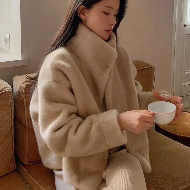 Модное длинное пальто из искусственного меха норки в корейском стиле, свободного кроя, с высоким воротником, из полиэфирного волокна, для женщин
Модное длинное пальто из искусственного меха норки в корейском стиле, свободного кроя, с высоким воротником, из полиэфирного волокна, для женщин