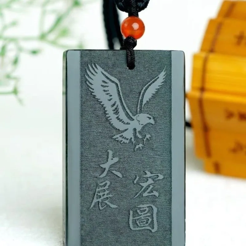 Dark Green Natural Hand-carved Eagle Pendant Fashion Boutique Jewelry for Men and Women Large-scale Jade Necklace Gift
Dark Green Natural Hand-carved Eagle Pendant Fashion Boutique Jewelry for Men and Women Large-scale Jade Necklace Gift