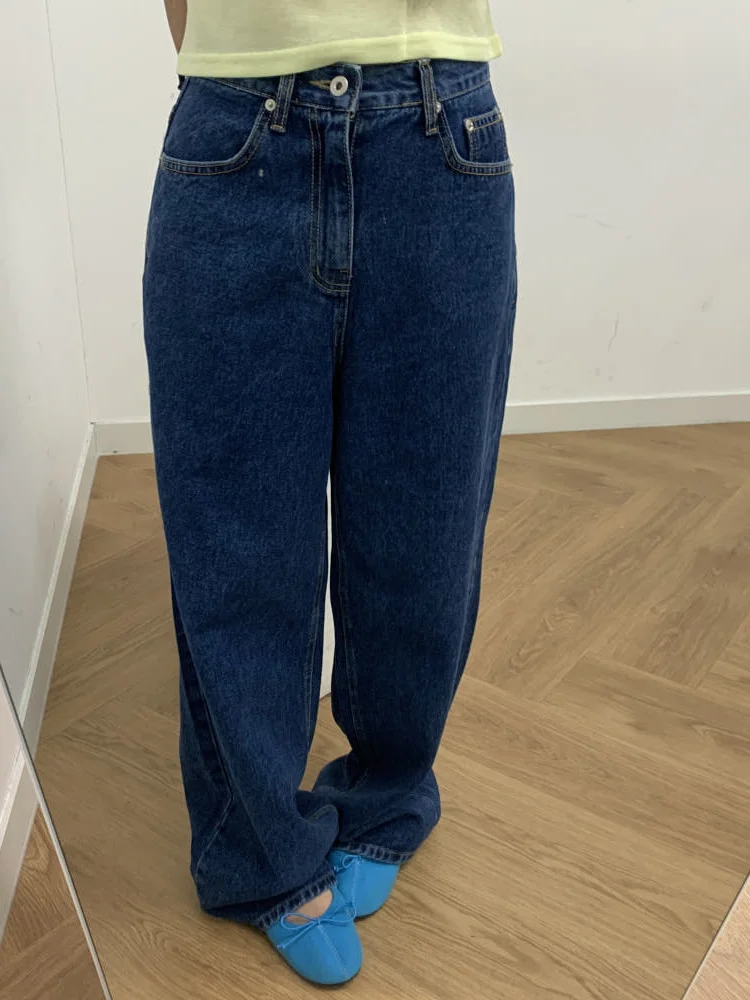 High Waist Straight Leg Blue Jeans Women's Casual Long Trousers Lengthening Legs Effect Wide Leg Retro Deep Blue New 2026
High Waist Straight Leg Blue Jeans Women's Casual Long Trousers Lengthening Legs Effect Wide Leg Retro Deep Blue New 2026