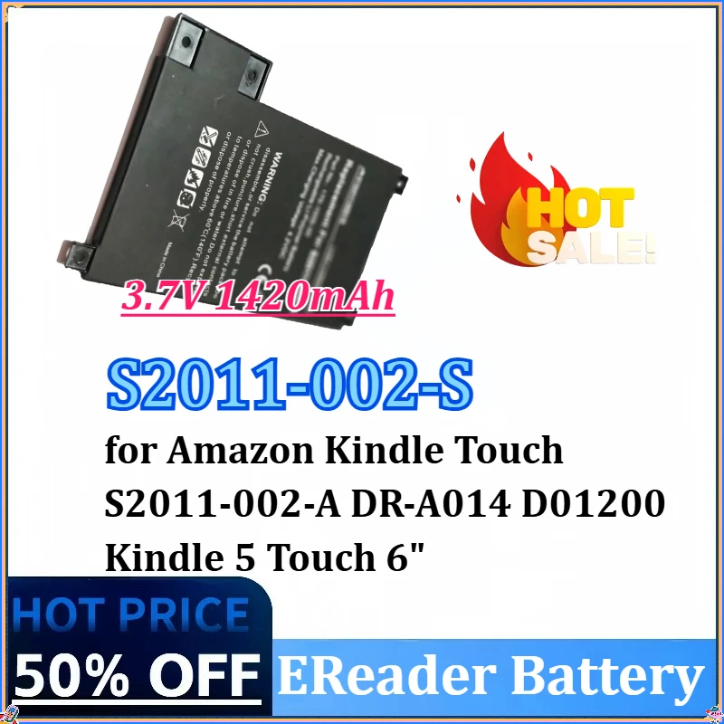 New 3.7V 1420mAh S2011-002-S EReader Battery for Amazon Kindle Touch S2011-002-A DR-A014 170-1056-00 D01200 Kindle 5 Touch 6"
New 3.7V 1420mAh S2011-002-S EReader Battery for Amazon Kindle Touch S2011-002-A DR-A014 170-1056-00 D01200 Kindle 5 Touch 6"