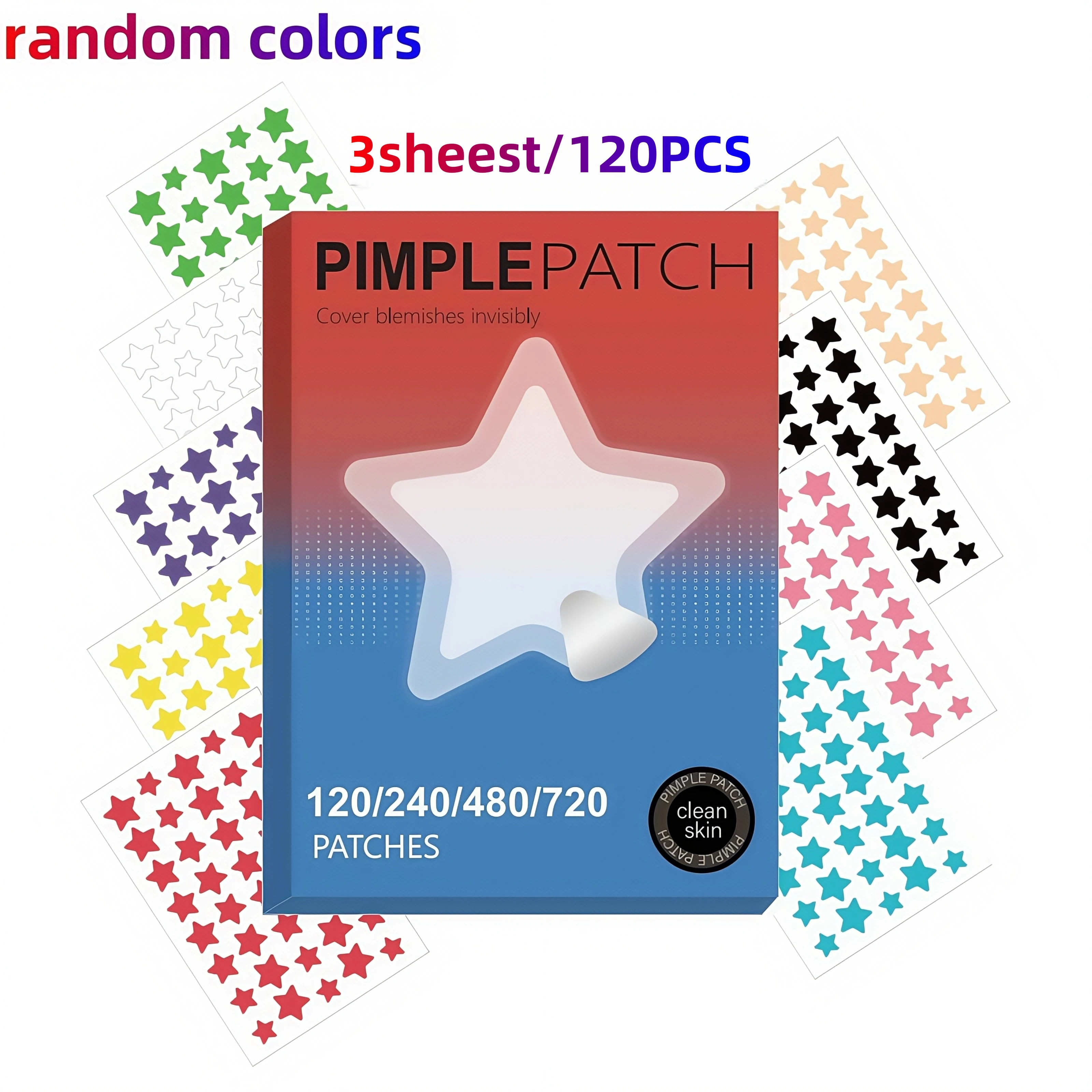 Rondom colors Colorful Star Acne Patches Cute Hydrocolloid Waterproof Invisible Face Spot Stickers
Rondom colors Colorful Star Acne Patches Cute Hydrocolloid Waterproof Invisible Face Spot Stickers