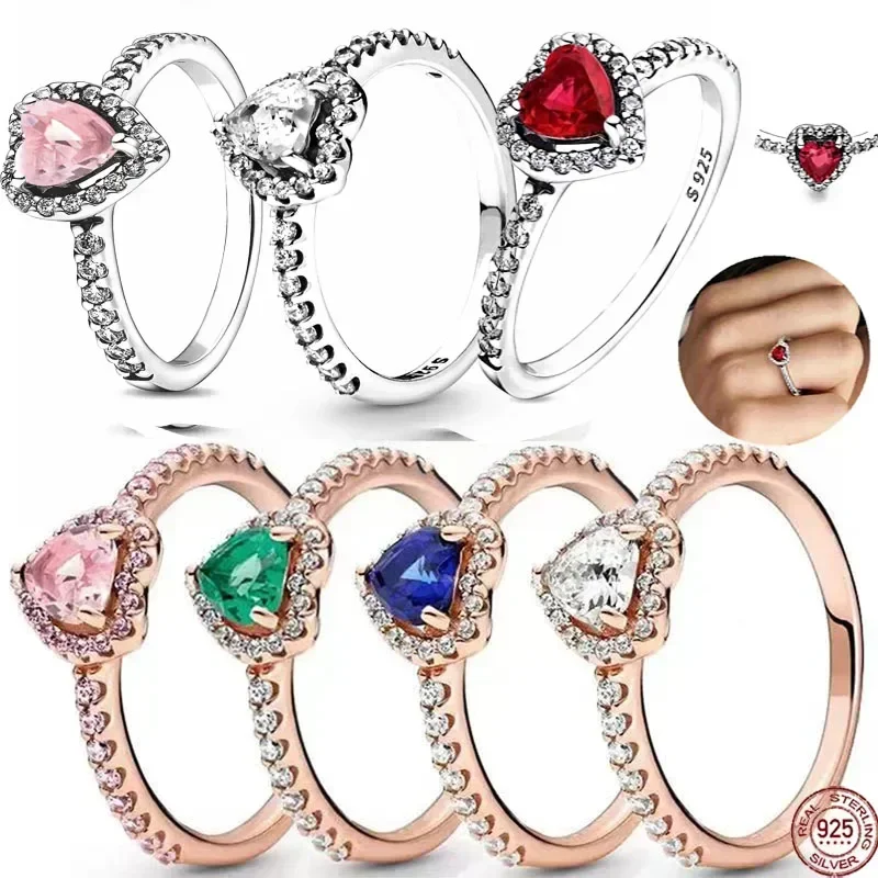 925 sterling silver ring with a seven color crystal heart shaped ring that fits the design. Original Pandora bracelet DlY gift
925 sterling silver ring with a seven color crystal heart shaped ring that fits the design. Original Pandora bracelet DlY gift