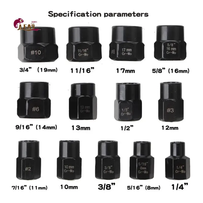 AEA9-13 Pieces Of Broken Nut Extractor Kit Are Used To Remove Peeled, Freeze And Fillet Bolts, Nuts And Screws Durable Easy To U
AEA9-13 Pieces Of Broken Nut Extractor Kit Are Used To Remove Peeled, Freeze And Fillet Bolts, Nuts And Screws Durable Easy To U