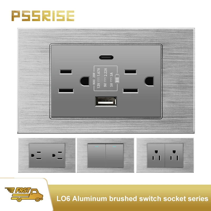 PSSRISE America Thailand Universal Switch Socket 2.1A Type-c USB Charger Aluminum Alloy Panel Light Switch Socket Home Decorate
PSSRISE America Thailand Universal Switch Socket 2.1A Type-c USB Charger Aluminum Alloy Panel Light Switch Socket Home Decorate
