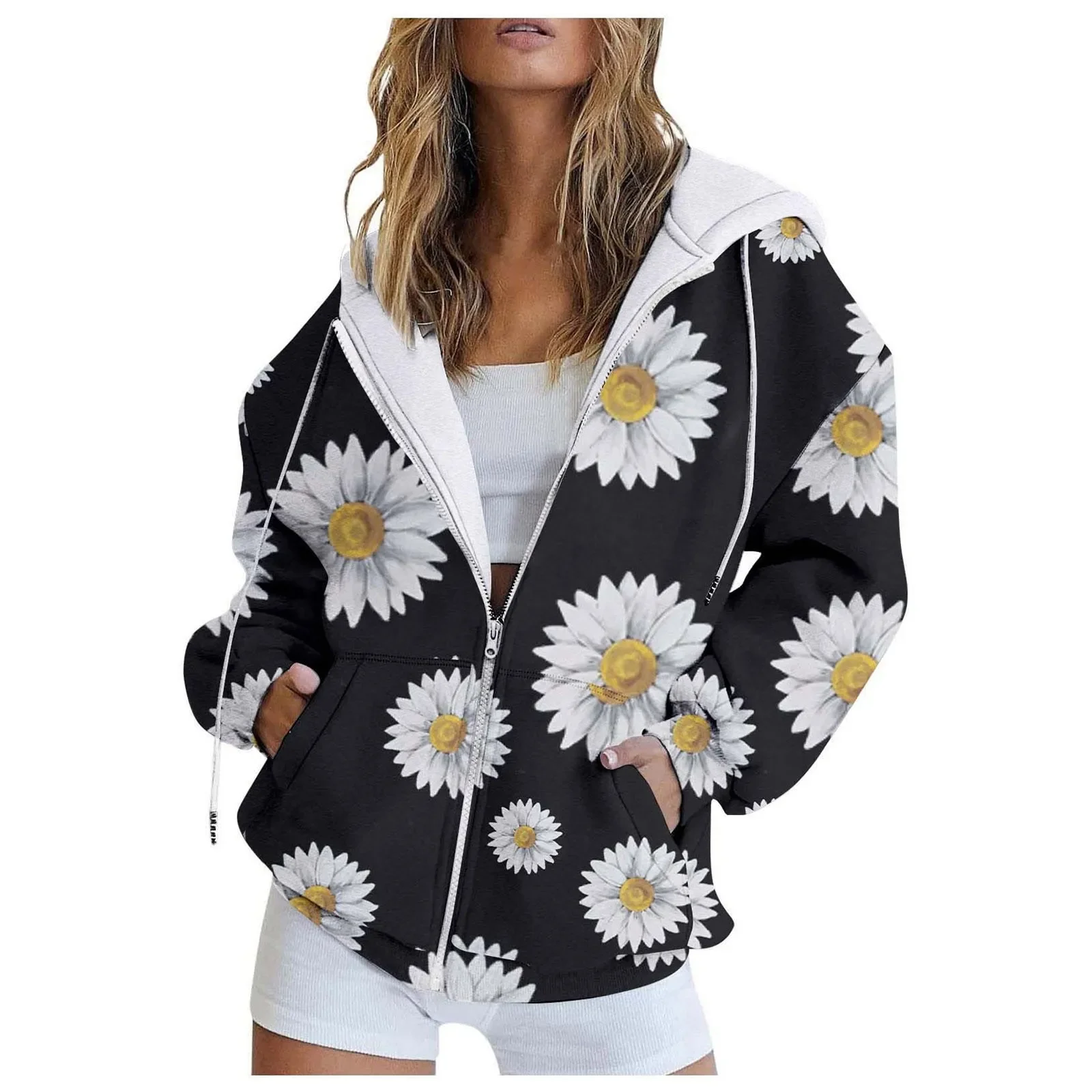 Women's Floral Daisy Printed zipper Hoodie Long Sleeve Casual Sweatirt Women Fashion Trendy Spring and Autumn Y2k Women Clothing
Women's Floral Daisy Printed zipper Hoodie Long Sleeve Casual Sweatirt Women Fashion Trendy Spring and Autumn Y2k Women Clothing
