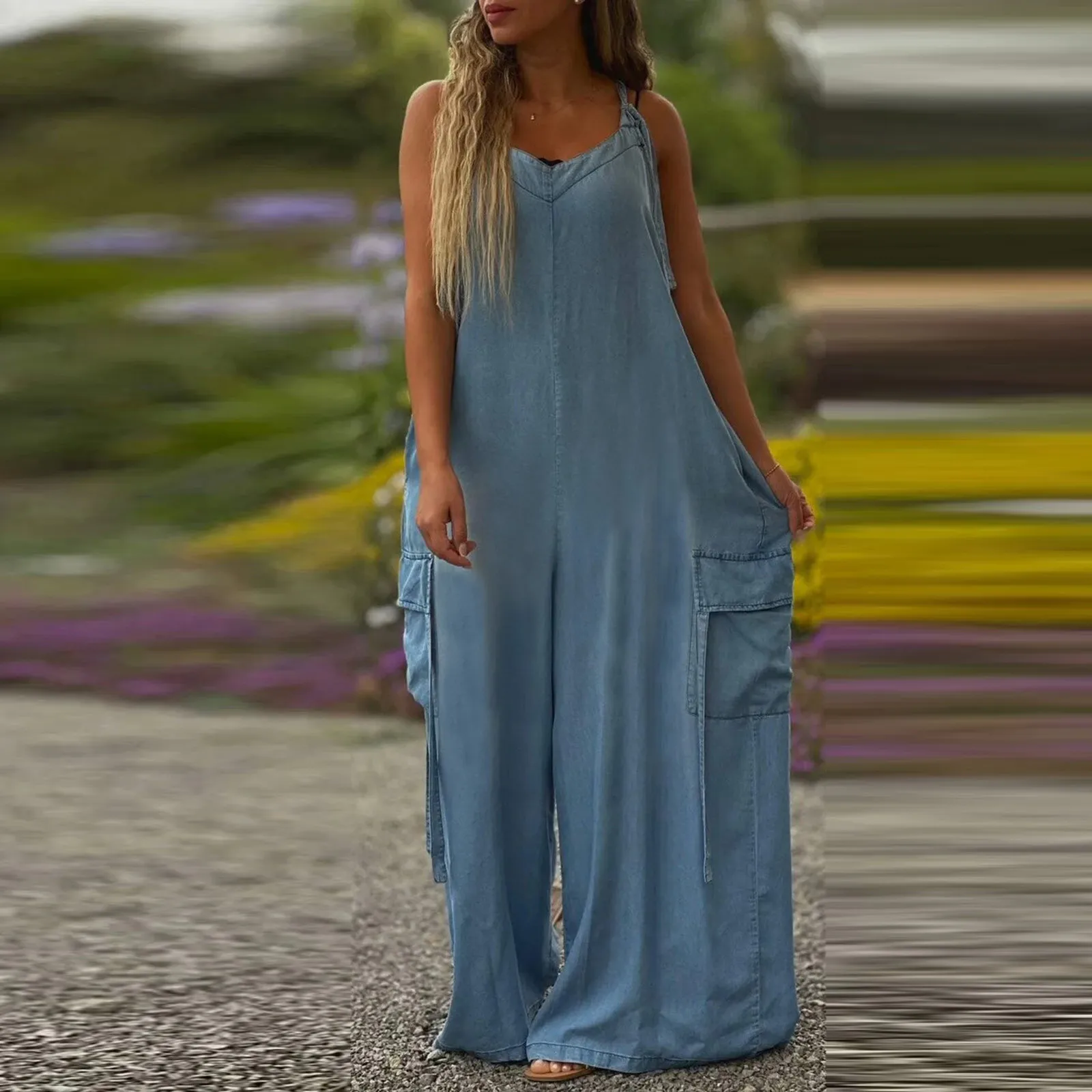 Women'S Oversized Jumpsuit Fashion Casual Loose Pocket V-Neck Cargo Style Solid Colour Jumpsuit Simple Comfy Strap Jumpsuit
Women'S Oversized Jumpsuit Fashion Casual Loose Pocket V-Neck Cargo Style Solid Colour Jumpsuit Simple Comfy Strap Jumpsuit