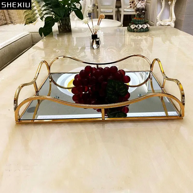 European Style Metal Mirror Tray Living Room Wine Decoration Cosmetics Jewelry Display Storage Tray Fruit Tray Modern Home Decor
European Style Metal Mirror Tray Living Room Wine Decoration Cosmetics Jewelry Display Storage Tray Fruit Tray Modern Home Decor