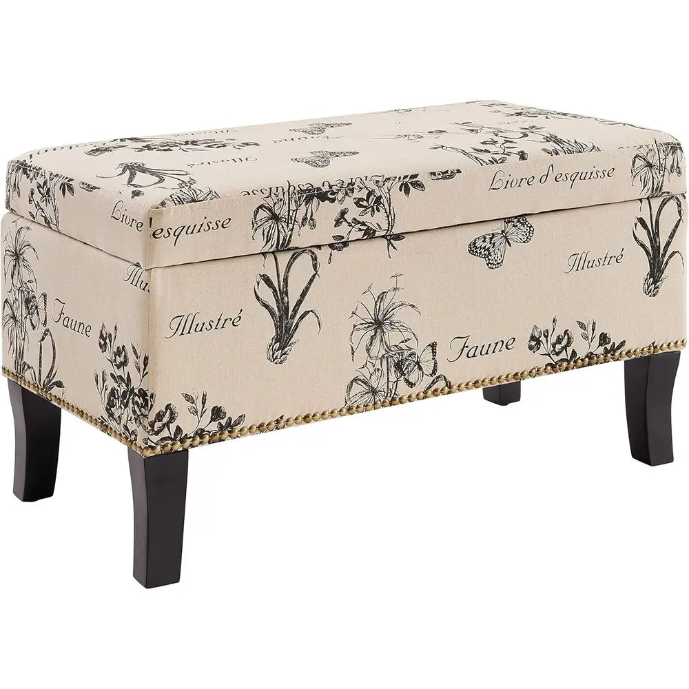 32" Transitional Upholstered Storage Ottoman Bench for Living Room, Entryway, Hallway & Bedroom with Butterfly Fabric
32" Transitional Upholstered Storage Ottoman Bench for Living Room, Entryway, Hallway & Bedroom with Butterfly Fabric