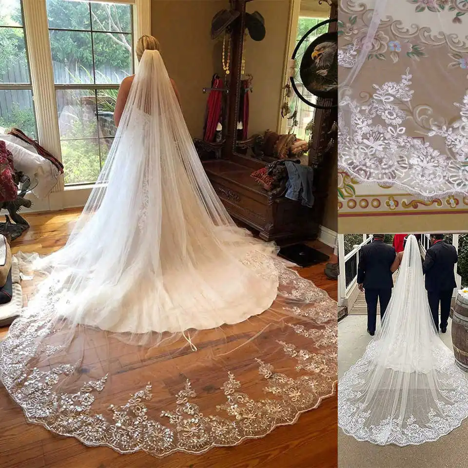 Elegant Sequins Appliques Wedding Veil 3 Meters White Ivory Bridal Veil with Comb Blusher Bride Headpiece Accessories
Elegant Sequins Appliques Wedding Veil 3 Meters White Ivory Bridal Veil with Comb Blusher Bride Headpiece Accessories