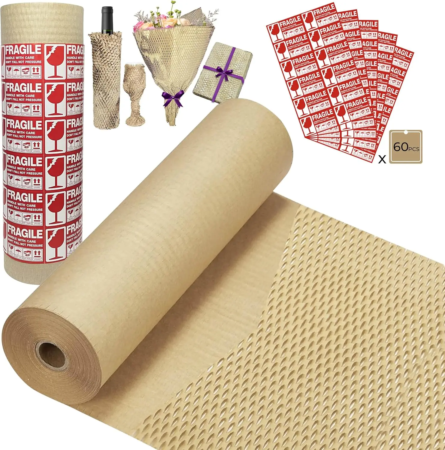 Honeycomb Packing Paper Wrap 15''x250', Eco-Friendly Alternative for Bubble Cushioning Wrap, Recyclable Moving Supplies with 60
Honeycomb Packing Paper Wrap 15''x250', Eco-Friendly Alternative for Bubble Cushioning Wrap, Recyclable Moving Supplies with 60