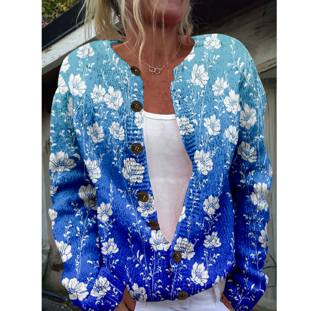 Осень-зима вязаный кардиган с цветочным принтом, повседневный свитер, уличная одежда, женские свитера, вязаный топ, крутые джемперы, модные
Осень-зима вязаный кардиган с цветочным принтом, повседневный свитер, уличная одежда, женские свитера, вязаный топ, крутые джемперы, модные