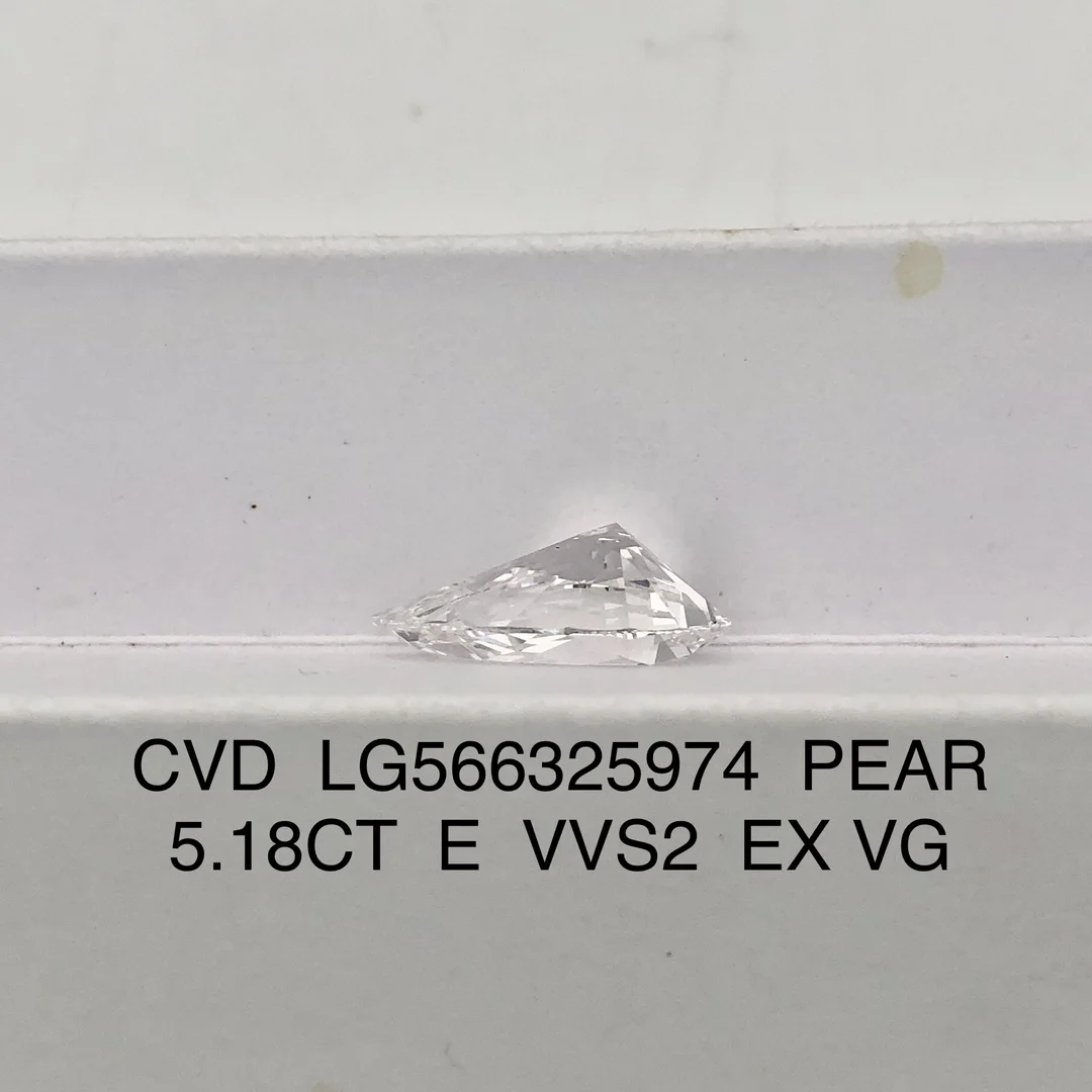 5.18CT E VVS2 Lab Grown Diamonds With IGI Certificate Pear Brilliant CVD Laboratory Diamond Wholesale
5.18CT E VVS2 Lab Grown Diamonds With IGI Certificate Pear Brilliant CVD Laboratory Diamond Wholesale