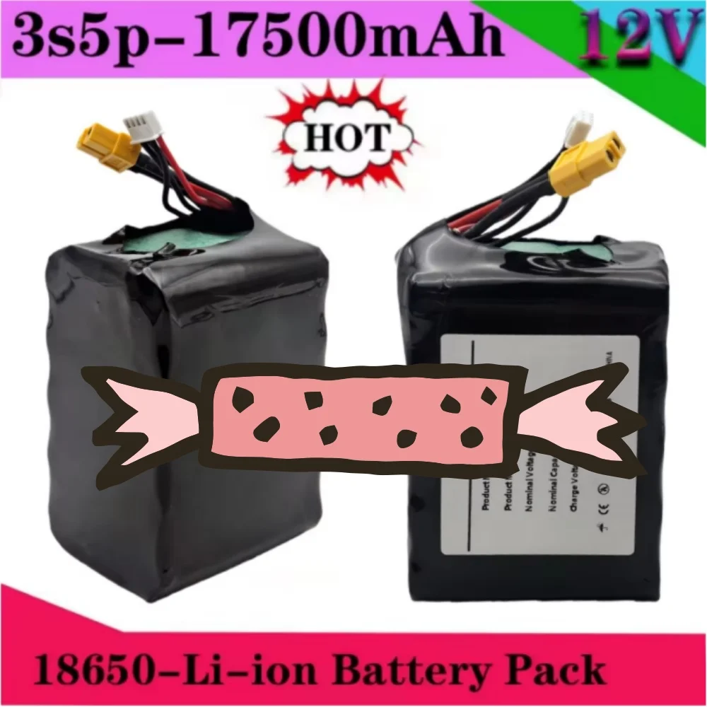 12V 17.5Ah High Capacity 3S5P Li-ion Battery for RC Airplane Drone Quadrotor - Rechargeable UAV Battery with XH2.54-4P XT60
12V 17.5Ah High Capacity 3S5P Li-ion Battery for RC Airplane Drone Quadrotor - Rechargeable UAV Battery with XH2.54-4P XT60