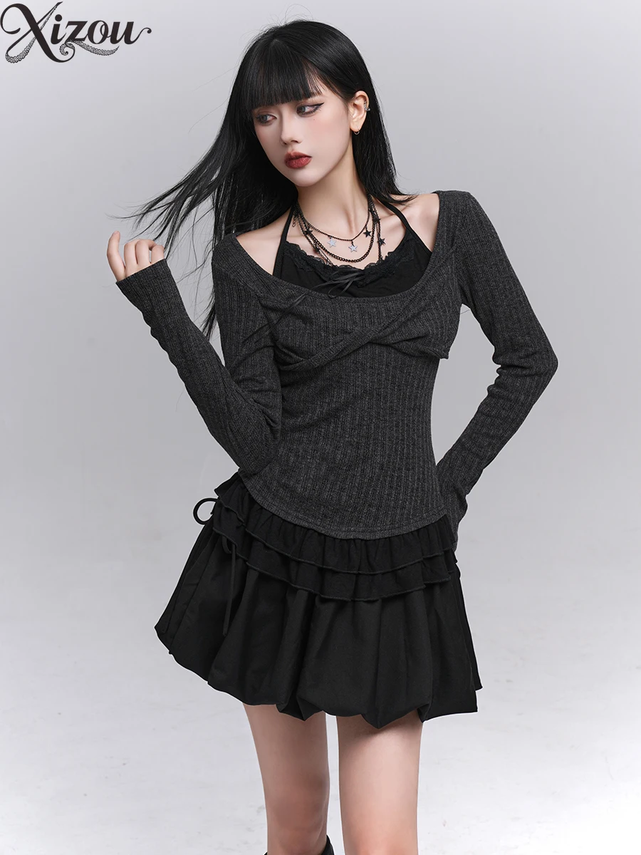 Весенне-осенняя футболка, топы с длинными рукавами, искусственные двухсекционные футболки с бретелькой на шее для женщин, женские повседневные футболки в американском стиле
Весенне-осенняя футболка, топы с длинными рукавами, искусственные двухсекционные футболки с бретелькой на шее для женщин, женские повседневные футболки в американском стиле