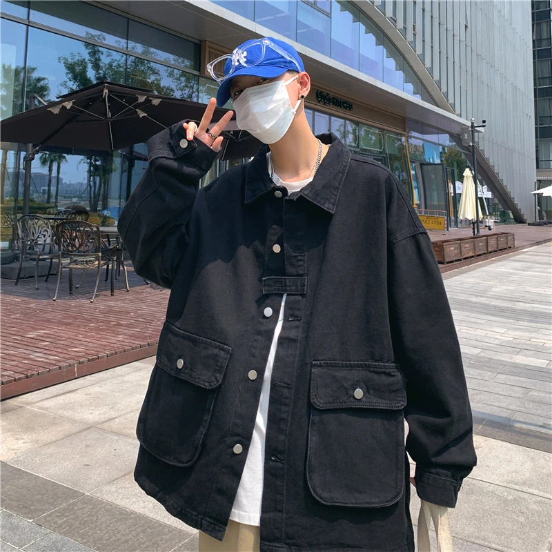 Casual Men's Denim Jacket Spring Autumn Loose Korean Style Trendy Couple Ins Retro Leisure Match All Jacket Blue Pure Color
Casual Men's Denim Jacket Spring Autumn Loose Korean Style Trendy Couple Ins Retro Leisure Match All Jacket Blue Pure Color