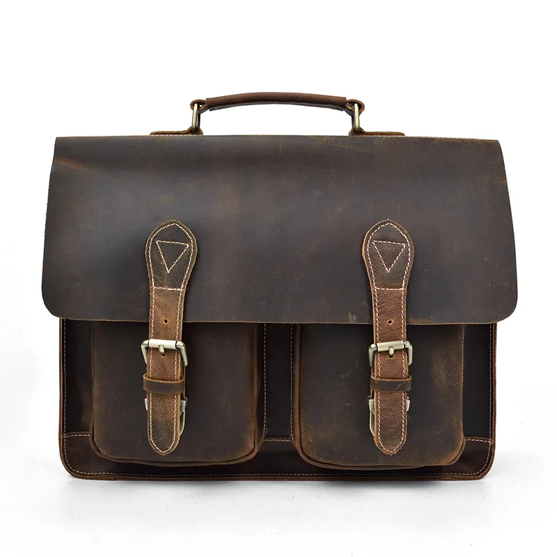 Men's genuine leather briefcase, retro Crazy Horse leather, portable commuter computer bag, shoulder crossbody, fashionable, sim
Men's genuine leather briefcase, retro Crazy Horse leather, portable commuter computer bag, shoulder crossbody, fashionable, sim
