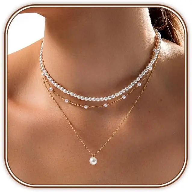 Gold Pearl Necklace for Women Dainty 14K Gold Plated Layered Pearl Choker Wedding Trendy Gold Jewelry Set for Women Gifts
Gold Pearl Necklace for Women Dainty 14K Gold Plated Layered Pearl Choker Wedding Trendy Gold Jewelry Set for Women Gifts