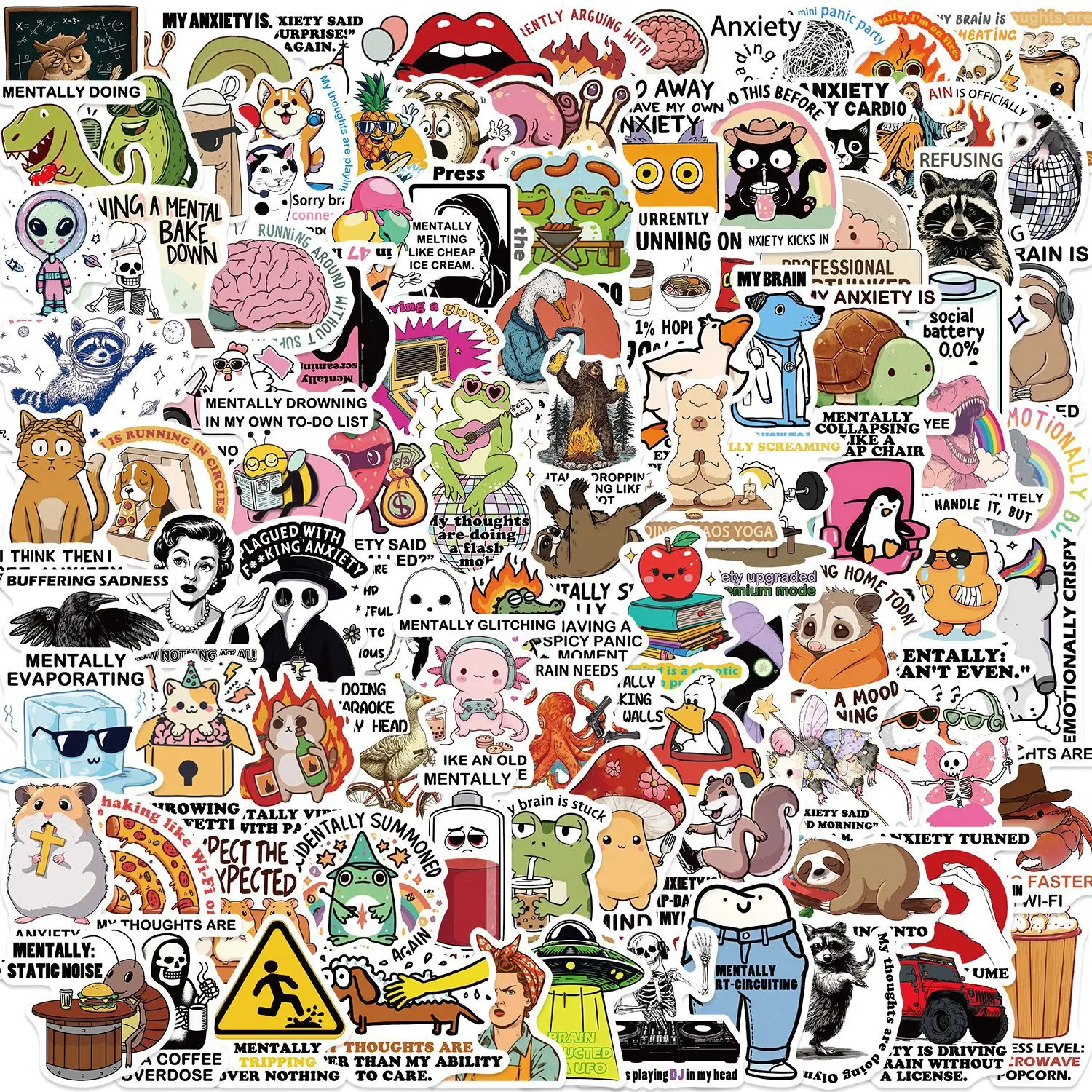 Mental Health Anxiety Stickers Funny Waterproof PVC Stickers for Notebook Guitar Laptop Suitcase Journal DIY Scrapbook Gift
Mental Health Anxiety Stickers Funny Waterproof PVC Stickers for Notebook Guitar Laptop Suitcase Journal DIY Scrapbook Gift