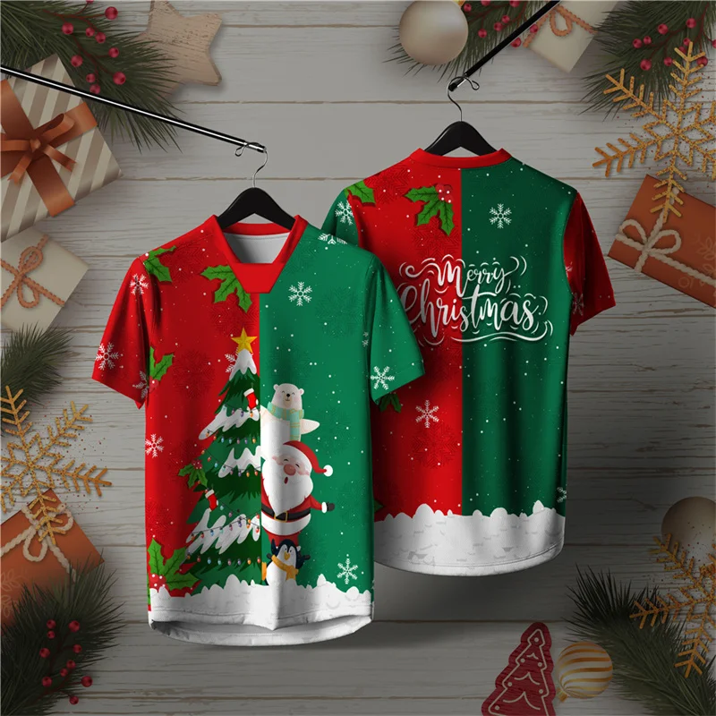 2026 Веселая Рождественская футболка с воротником в стиле ретро, спортивная быстросохнущая дышащая футболка с короткими рукавами, рождественская футбольная футболка, свободная новогодняя футболка 
2026 Веселая Рождественская футболка с воротником в стиле ретро, спортивная быстросохнущая дышащая футболка с короткими рукавами, рождественская футбольная футболка, свободная новогодняя футболка