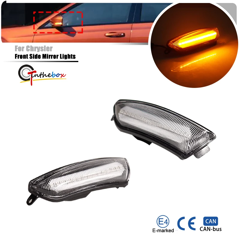 Car Front Side View Mirror Marker Lights Amber Dynamic LED Turn Signal Lights For Chrysler 300 2011-2020 68170149AA 68170148AA
Car Front Side View Mirror Marker Lights Amber Dynamic LED Turn Signal Lights For Chrysler 300 2011-2020 68170149AA 68170148AA