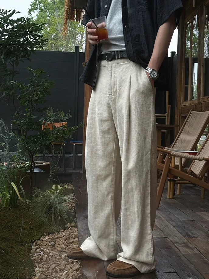 Lightweight Linen Casual Pants Men's American Retro Loose Straight Leg Trousers Breathable Comfortable Spring Autumn Winter
Lightweight Linen Casual Pants Men's American Retro Loose Straight Leg Trousers Breathable Comfortable Spring Autumn Winter