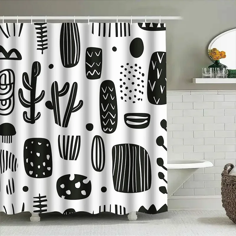 Современная черно-белая геометрическая занавеска для душа для ванной комнаты, декоративные аксессуары для дома для ванных комнат
Современная черно-белая геометрическая занавеска для душа для ванной комнаты, декоративные аксессуары для дома для ванных комнат