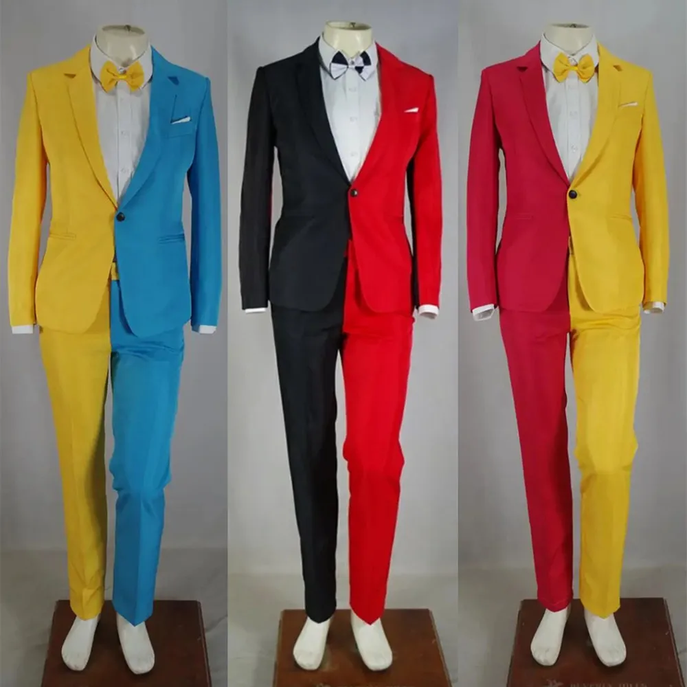 Fashion Men's Wedding Party Suit Magician Clown Carnival Festival Stage Red Black Blazers Pants 2 Piece Set Singer Stage Costume
Fashion Men's Wedding Party Suit Magician Clown Carnival Festival Stage Red Black Blazers Pants 2 Piece Set Singer Stage Costume