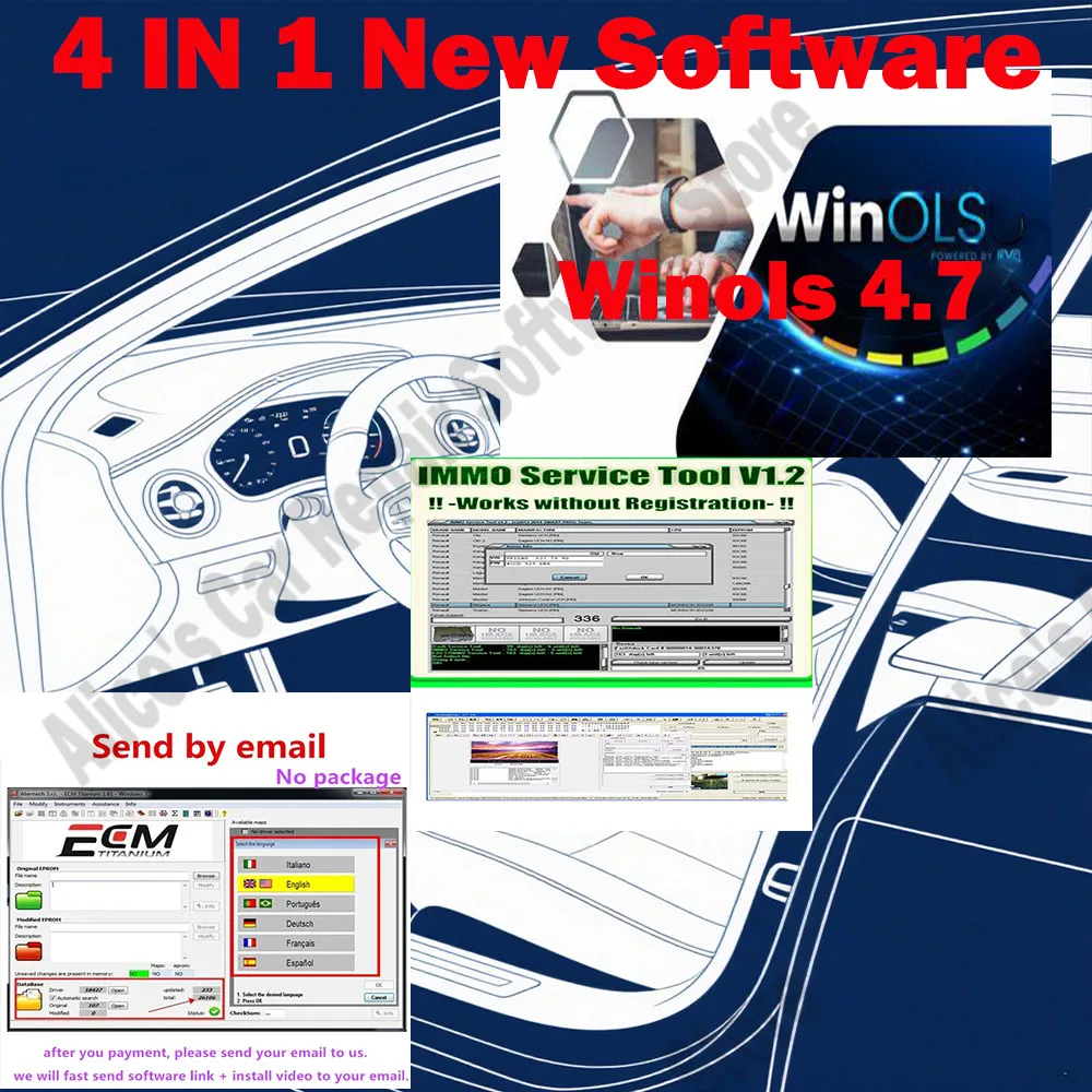 4 IN 1 Winols 4.7 Full Activated + 2021 Damos Windows 7 10 11 No virtual Multi-language + ECM TITANIUM 1.61 + IMMO SERVICE Tool
4 IN 1 Winols 4.7 Full Activated + 2021 Damos Windows 7 10 11 No virtual Multi-language + ECM TITANIUM 1.61 + IMMO SERVICE Tool