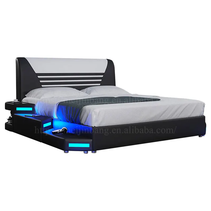 Luxury Multifunctional Leather Bed With LED Light Table Leather Function Furniture Storage King Queen Single Frame
Luxury Multifunctional Leather Bed With LED Light Table Leather Function Furniture Storage King Queen Single Frame