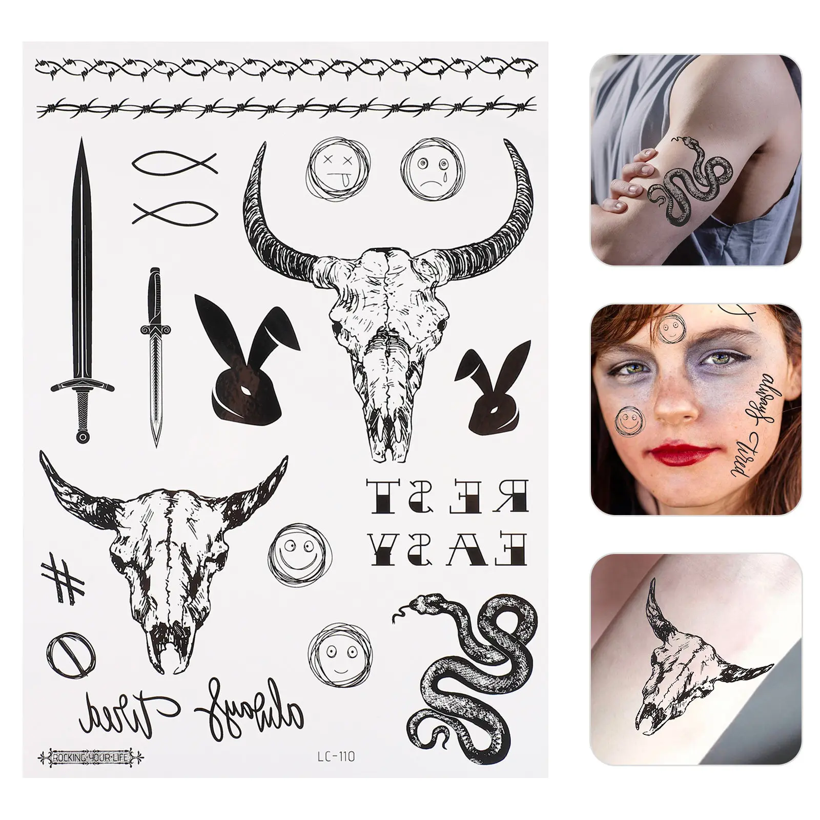 6PCS Face Tattoos Stickers Halloween Party Adults Temporary Body Art Decal Easy Paste Remove Premium Material Cosplay Spooky
6PCS Face Tattoos Stickers Halloween Party Adults Temporary Body Art Decal Easy Paste Remove Premium Material Cosplay Spooky