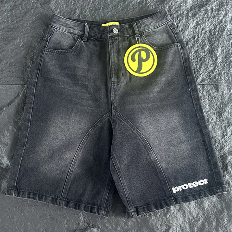 Streetwear Trend Protect Denim Shorts High Quality Retro Casual Loose Embroidery Logo Jeans
Streetwear Trend Protect Denim Shorts High Quality Retro Casual Loose Embroidery Logo Jeans