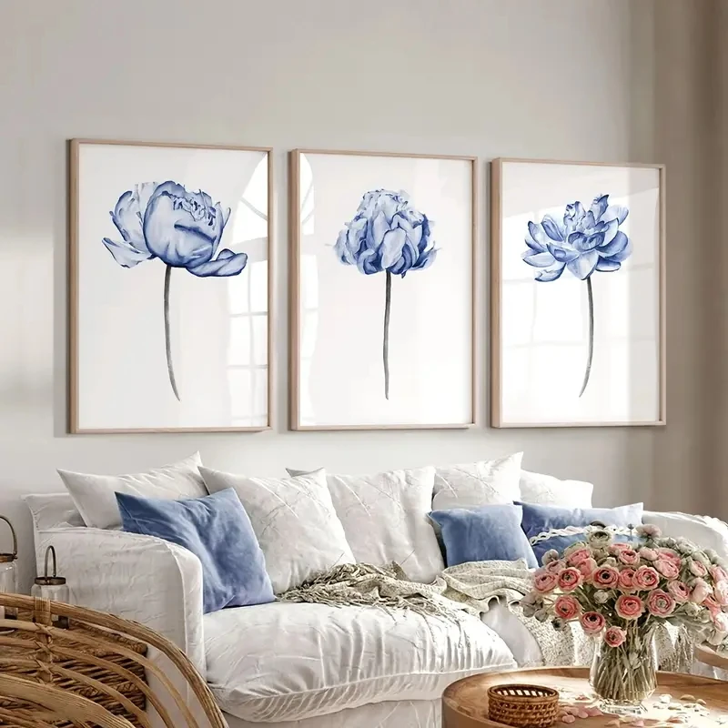 3pcs/Set Abstract Blue Peony Blue Flower Canvas Poster Wall Art Bohemian Minimalist Livingroom Home Decoration Painting Pictures
3pcs/Set Abstract Blue Peony Blue Flower Canvas Poster Wall Art Bohemian Minimalist Livingroom Home Decoration Painting Pictures