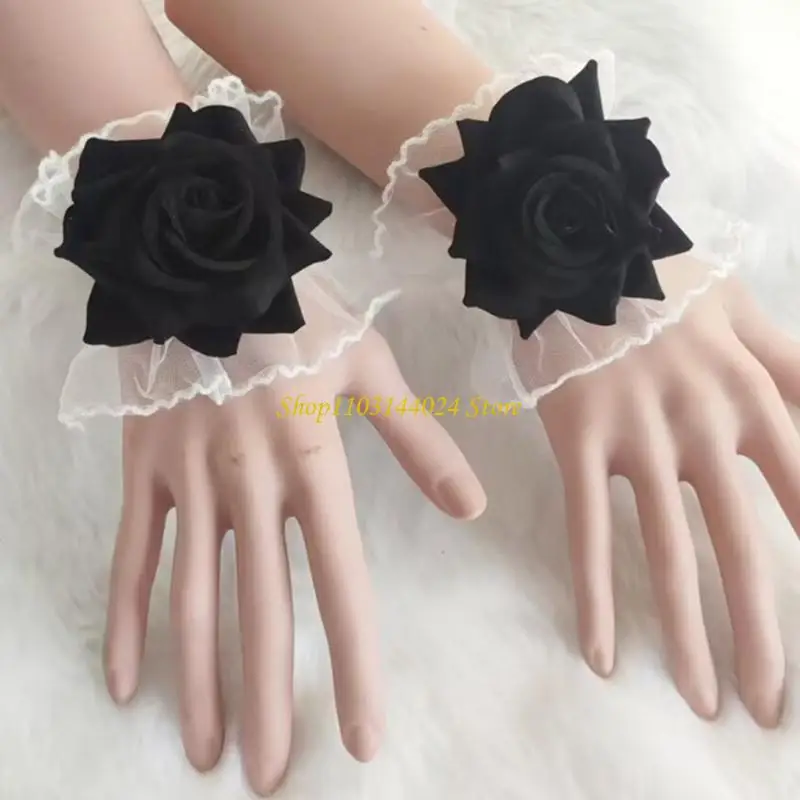 N5KE Womens Sheer Floral Lace Wrist Gloves Elastic Lace Ruched Bracelet Cuff Y2K Bridal Bracelet Cuffs for Wedding Party
N5KE Womens Sheer Floral Lace Wrist Gloves Elastic Lace Ruched Bracelet Cuff Y2K Bridal Bracelet Cuffs for Wedding Party