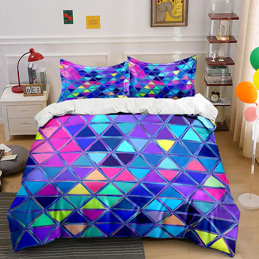 Colorful triangular mosaic pattern Print Bedding Set 1 Duvet Cover 2 Pillowcases for Adult and Children Luxury Gift Full Size
Colorful triangular mosaic pattern Print Bedding Set 1 Duvet Cover 2 Pillowcases for Adult and Children Luxury Gift Full Size