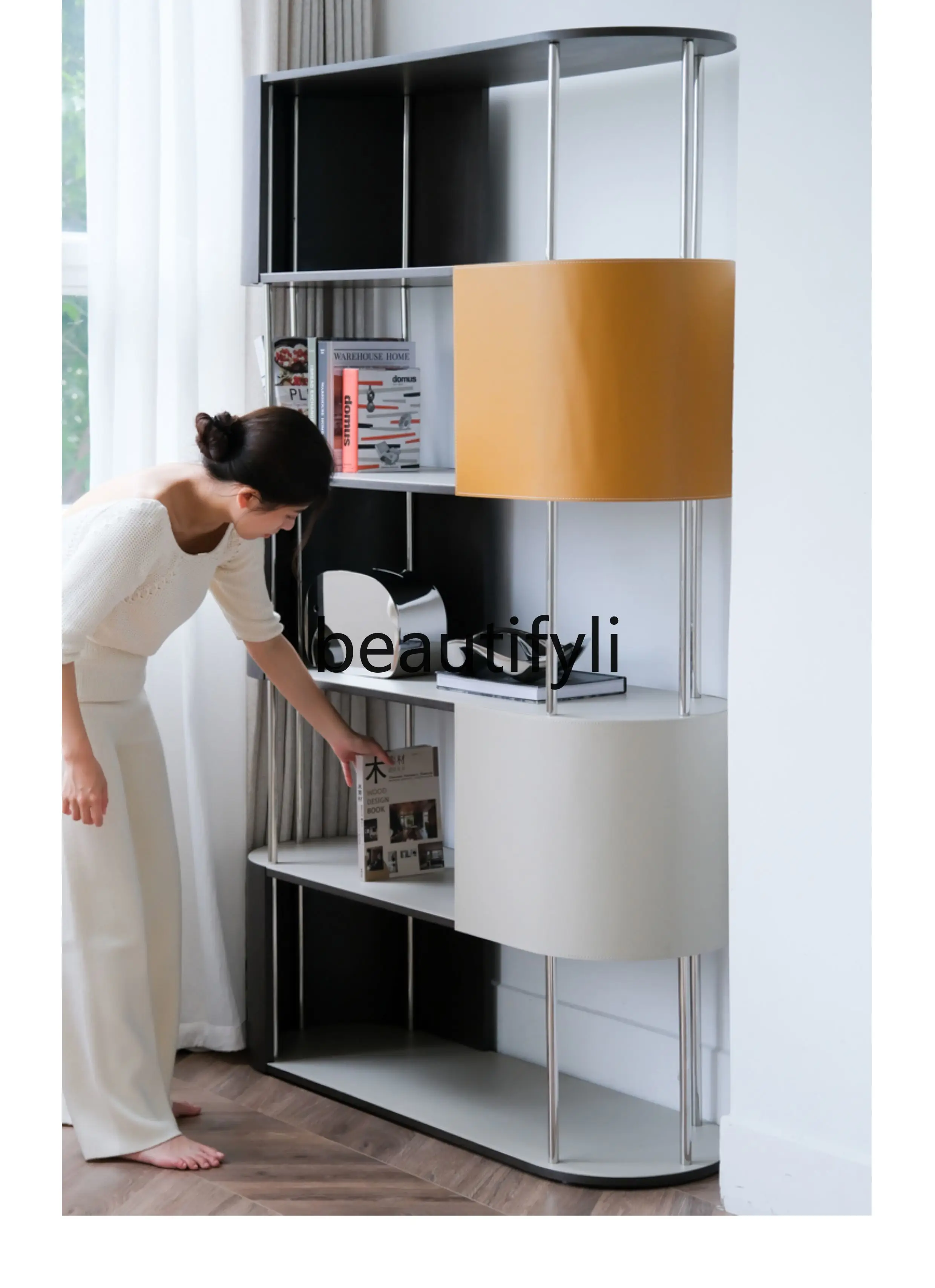 Multifunctional Yellow Saddle Leather Color Matching Bookshelf Bookcase Display Cabinet Rack
Multifunctional Yellow Saddle Leather Color Matching Bookshelf Bookcase Display Cabinet Rack