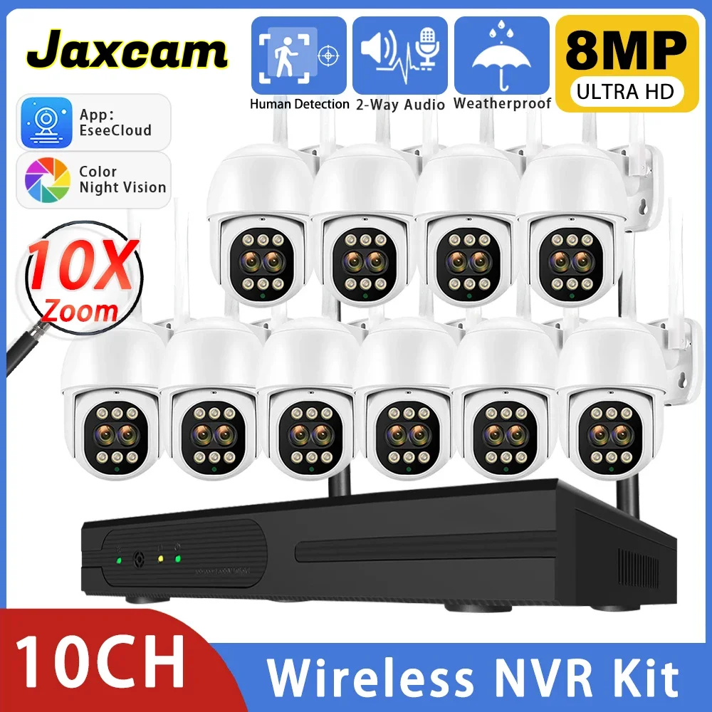 10CH NVR Wireless CCTV System 4K 8MP Color Night Vision Video Surveillance Set WiFi Nvr Kit Cctv Outdoor Ip66 10X Zoom Cameras
10CH NVR Wireless CCTV System 4K 8MP Color Night Vision Video Surveillance Set WiFi Nvr Kit Cctv Outdoor Ip66 10X Zoom Cameras