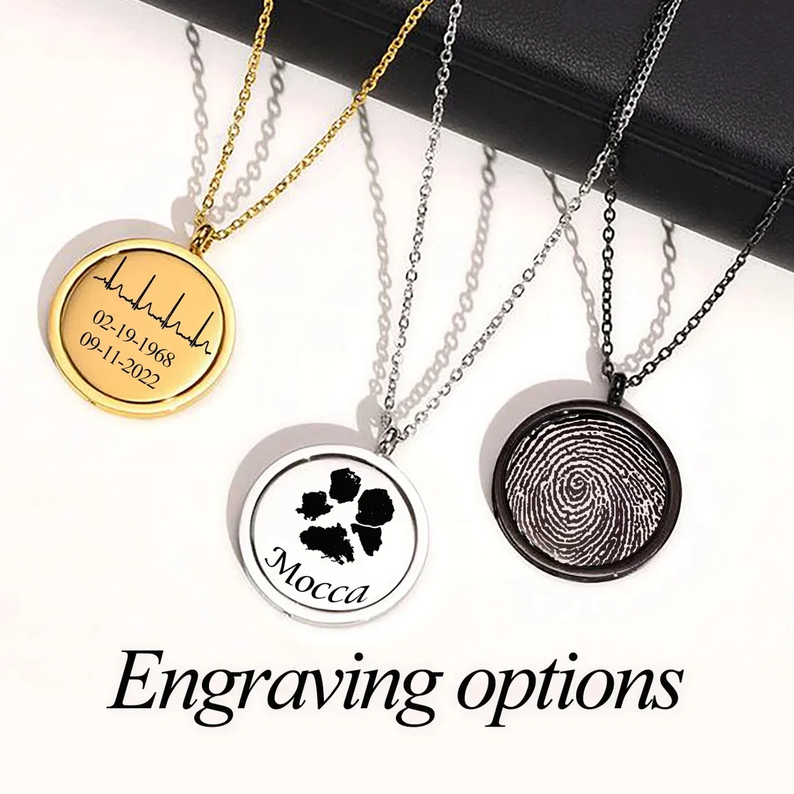 Personalized Round Rotating Necklace Stainless Steel Engrave fingerprint or handwriting Metal Charm Mirror Polished Jewelry Gift
Personalized Round Rotating Necklace Stainless Steel Engrave fingerprint or handwriting Metal Charm Mirror Polished Jewelry Gift