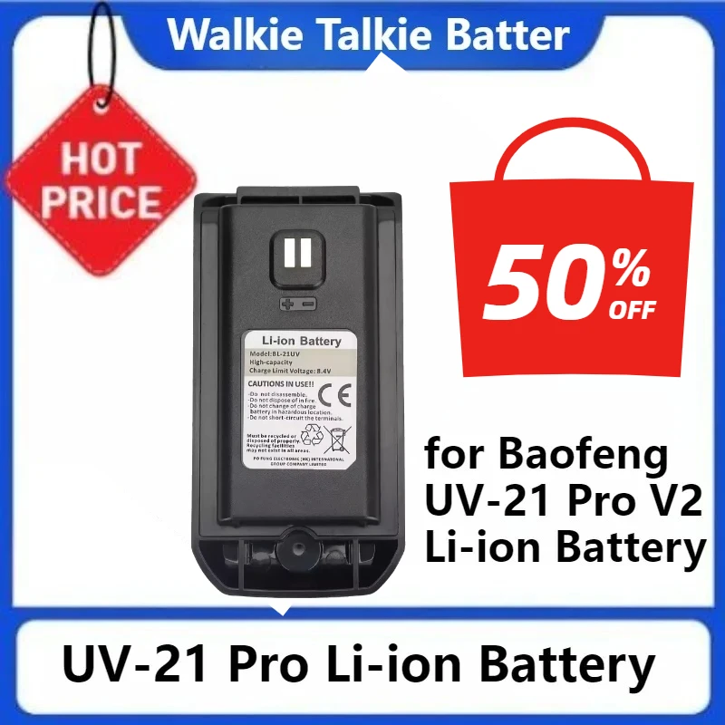 Для Baofeng UV-21 Pro V2 Замена литий-ионного аккумулятора Высокая емкость постоянного тока 8,4 В Typc-C Зарядка UV21 Pro Двусторонняя радиосвязь
Для Baofeng UV-21 Pro V2 Замена литий-ионного аккумулятора Высокая емкость постоянного тока 8,4 В Typc-C Зарядка UV21 Pro Двусторонняя радиосвязь