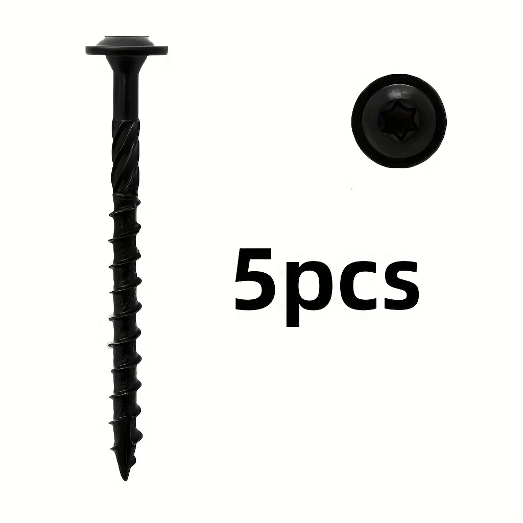 5Pcs heavy-duty construction screws - rust-proof, with washer heads, black coating, carbon steel, suitable for wood/lathe
5Pcs heavy-duty construction screws - rust-proof, with washer heads, black coating, carbon steel, suitable for wood/lathe