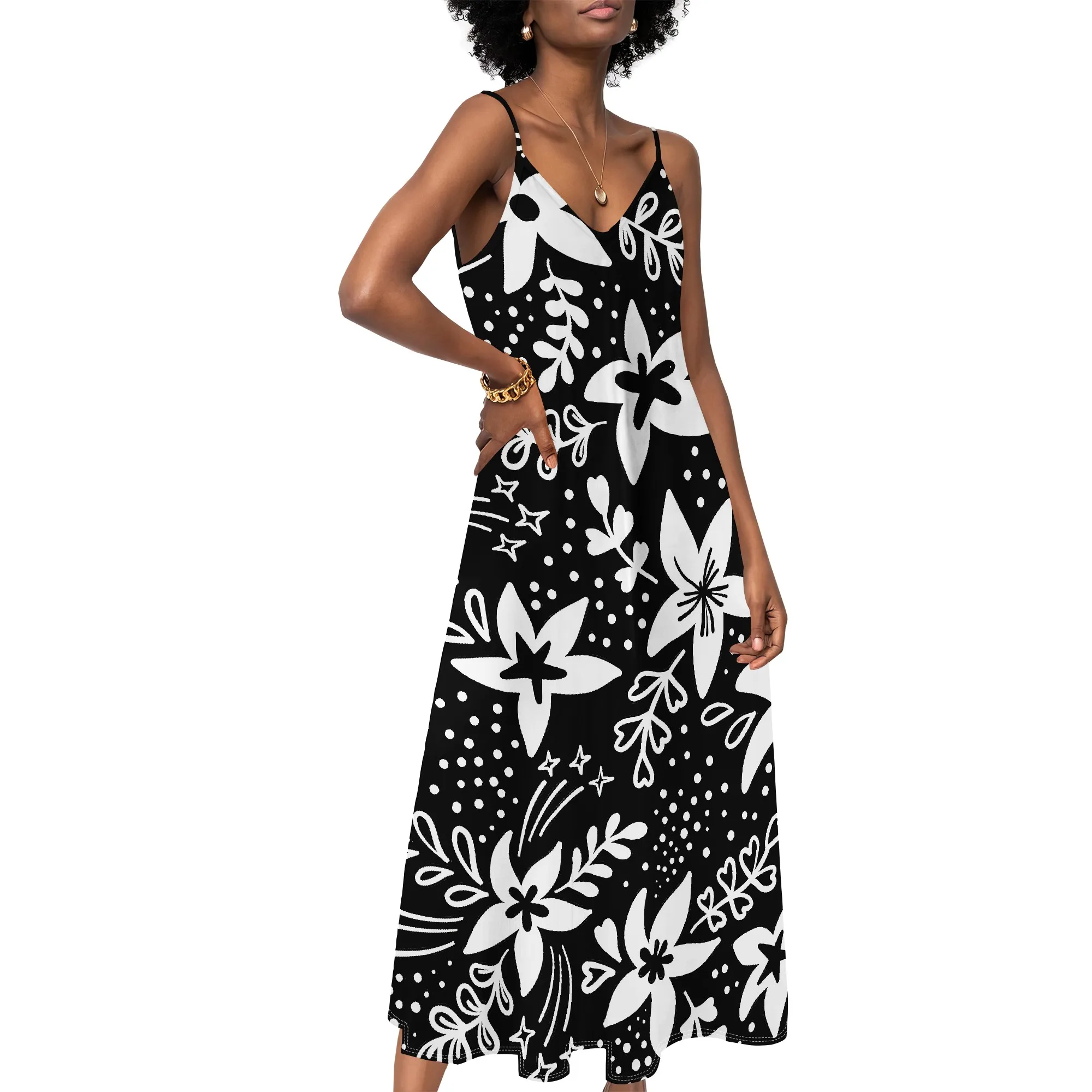 Women's clothing 2025 spring/summer new custom casual beach loose print floral V-neck long skirt dress
Women's clothing 2025 spring/summer new custom casual beach loose print floral V-neck long skirt dress
