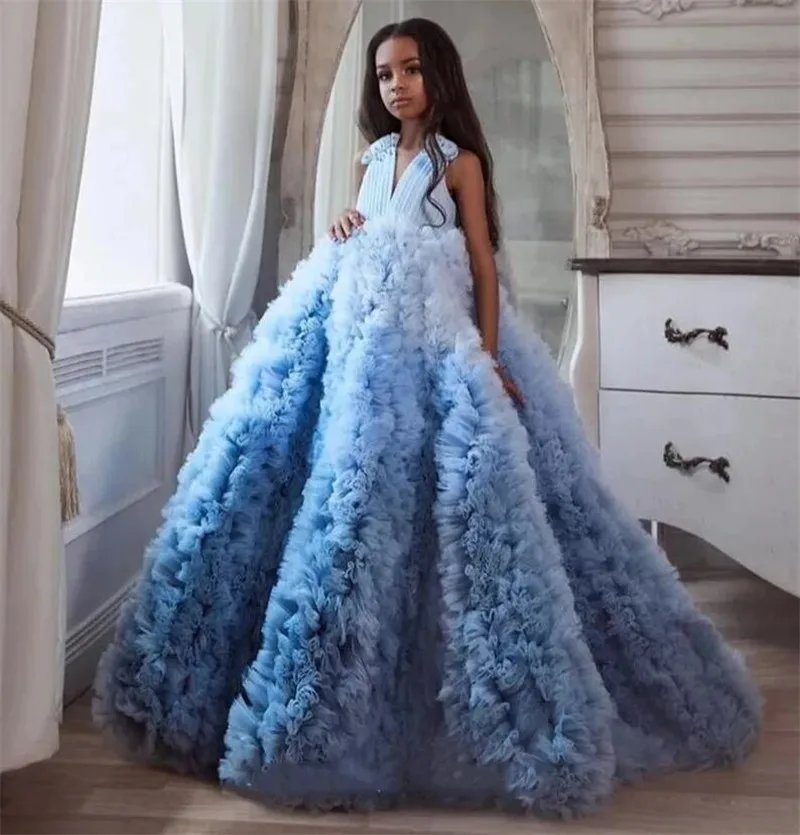 Sky Blue Ruffles Ball Gown Princess Flower Girl Dress for Wedding Big Bottom Luxury Elegant Girls Pageant Gowns Size 1-14Y
Sky Blue Ruffles Ball Gown Princess Flower Girl Dress for Wedding Big Bottom Luxury Elegant Girls Pageant Gowns Size 1-14Y