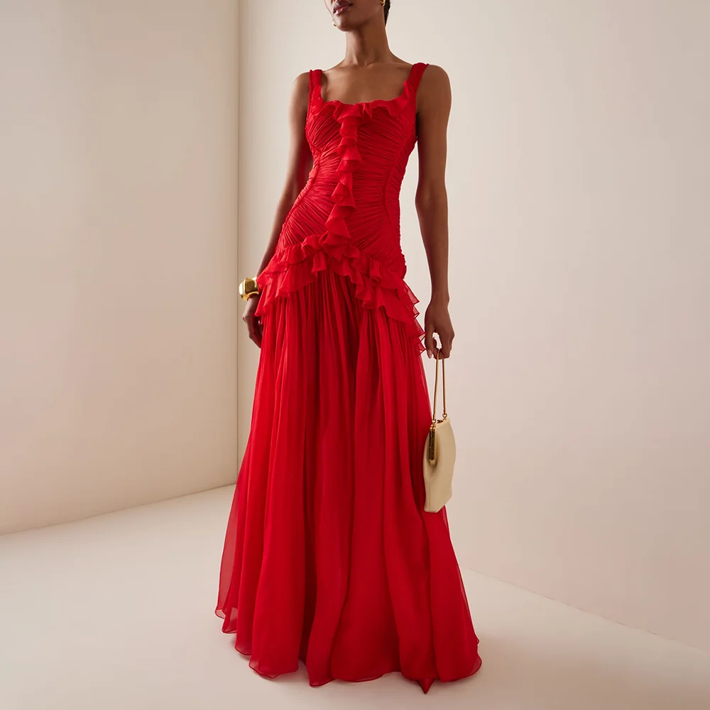 Красное платье для выпускного вечера с оборками, платья знаменитостей, многоуровневое плиссированное женское вечернее платье, вечернее платье без рукавов, Vestidos De Festa
Красное платье для выпускного вечера с оборками, платья знаменитостей, многоуровневое плиссированное женское вечернее платье, вечернее платье без рукавов, Vestidos De Festa