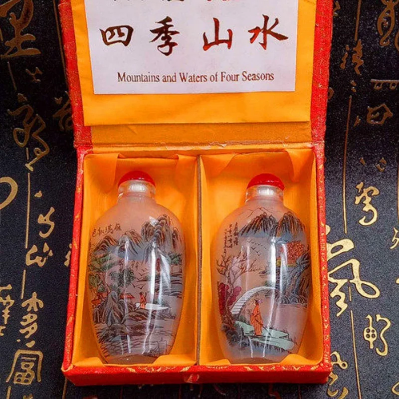 Chinese characteristic handicrafts Painted inner painting snuff bottle set Exquisite landscape painting FOLK ART Collection
Chinese characteristic handicrafts Painted inner painting snuff bottle set Exquisite landscape painting FOLK ART Collection