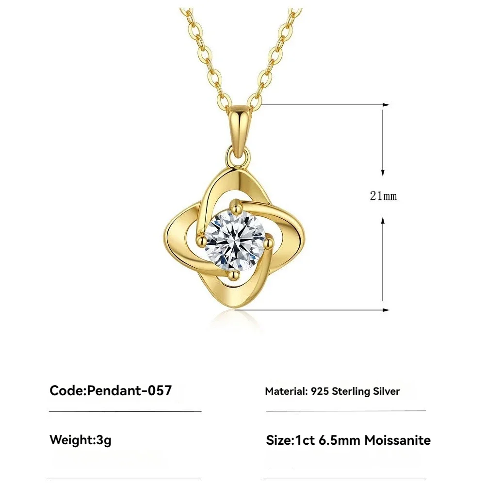 Sparkling 1ct 6.5mm Moissanite Pendant Necklace for Women - Wedding Band Gift, Engagement Jewelry with Gold Plated Chain
Sparkling 1ct 6.5mm Moissanite Pendant Necklace for Women - Wedding Band Gift, Engagement Jewelry with Gold Plated Chain