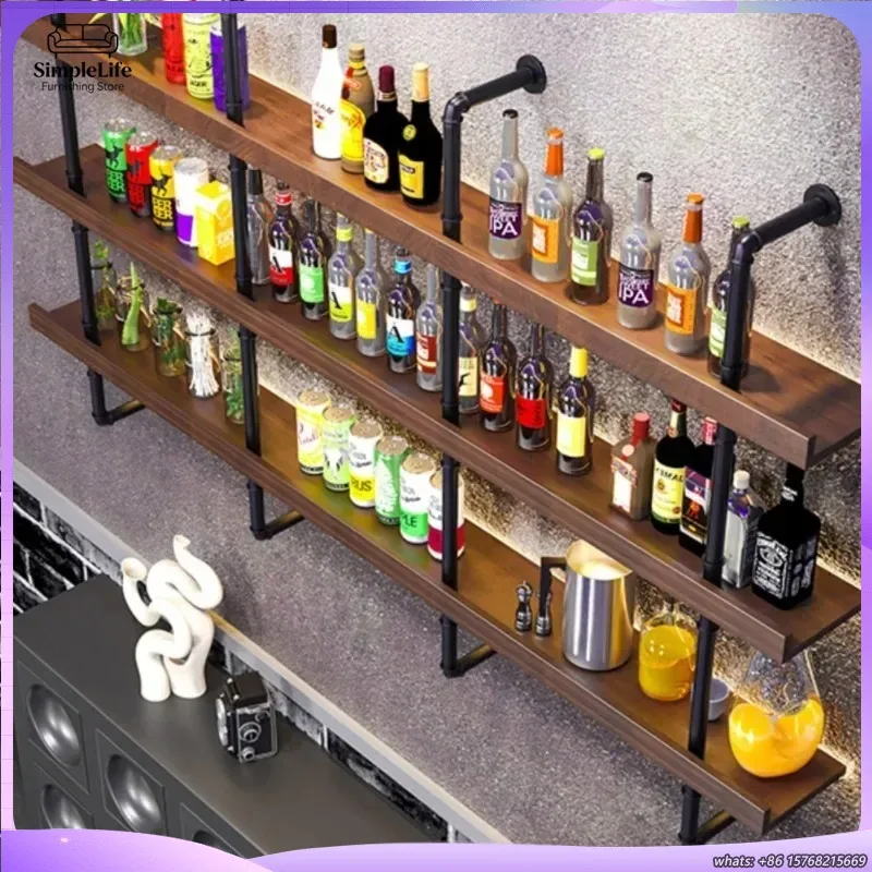 Wooden Wine Rack for Living Room Hotel Mini Bar Display Cabinet with LED Light Industrial Style Wall Mounted Wrought Iron
Wooden Wine Rack for Living Room Hotel Mini Bar Display Cabinet with LED Light Industrial Style Wall Mounted Wrought Iron