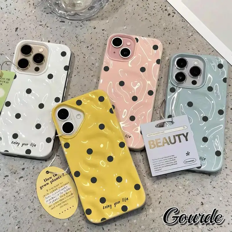 Gourde INS Black Polka Dots Pattern 3D Wavy Folds Soft Silicone Phone Case for iPhone 16 15 14 12 13 11 Pro Max iP 14Plus
Gourde INS Black Polka Dots Pattern 3D Wavy Folds Soft Silicone Phone Case for iPhone 16 15 14 12 13 11 Pro Max iP 14Plus